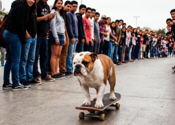 O cachorro Otto que aprendeu a andar de skate no Peru, atravessou um túnel formado pelas pernas de 30 pessoas em 2015 e entrou para o Guinness após realizar a manobra sem receber ajuda de ninguém