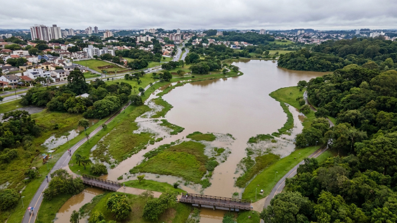 A cidade que cria parques em áreas sujeitas a inundação pode transformar um problema recorrente em espaço que muda de função quando a chuva forte chega