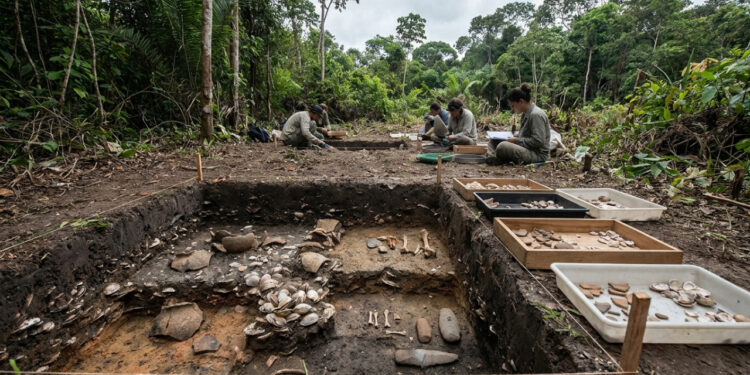 Conchas, ossos, cerâmicas e objetos de pedra ajudam a reconstruir uma ocupação amazônica iniciada há cerca de 2.700 anos