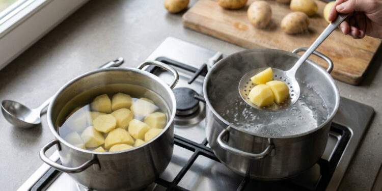 Batata deve começar na água fria ou fervendo? Entenda por que essa escolha muda o cozimento e qual método funciona melhor para cada prato