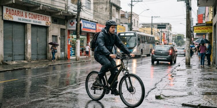 Bicicleta elétrica pode andar na chuva, mas não submersa: garantia só cai com mau uso comprovado e laudo da loja