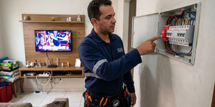 Eletricista que atende chamados depois de temporais repete o mesmo alerta: o filtro de linha comum não protege a TV de raio, e o que salva os aparelhos é um dispositivo no quadro de luz que quase ninguém tem