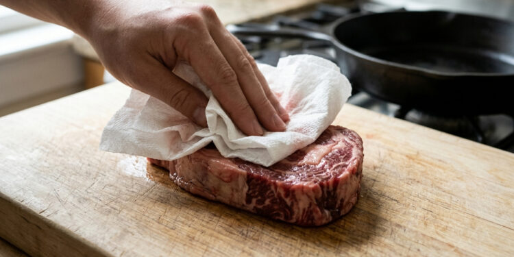 Chefs concordam: “Para o bife dourar de verdade, o segredo não é o fogo alto, mas secar a carne com papel antes de colocar na panela”