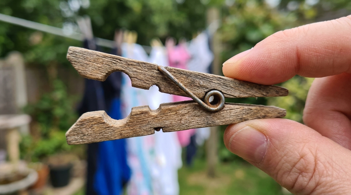 Para que servem os dois furinhos do prendedor de roupa de madeira e como usar cada um deles: a maioria das pessoas pendura errado há anos