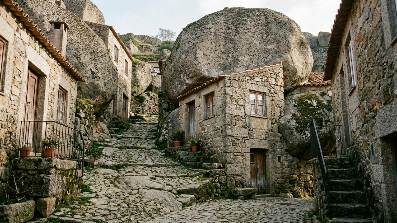 A aldeia portuguesa onde as casas foram encaixadas entre pedras de várias toneladas