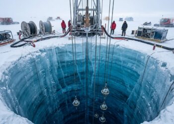 O telescópio feito de gelo: um cubo de 1 quilômetro enterrado na Antártida, com mais de 5 mil sensores, rendeu o Nobel de Física 2026 a Francis Halzen e caça partículas que atravessam o seu corpo aos trilhões a cada segundo