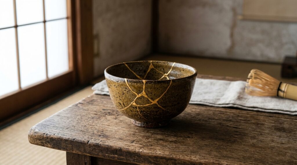 Assim como uma peça reparada pelo kintsugi, experiências difíceis podem deixar marcas que passam a fazer parte da trajetória e do aprendizado. - (Imagem gerada por inteligência artificial-ChatGPT/Olhar Digital) 