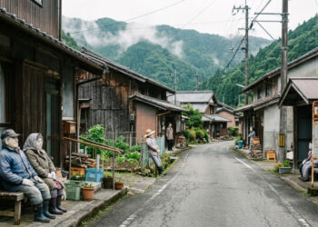 Uma vila japonesa tem cerca de 30 moradores humanos, mas suas ruas, casas e escola estão ocupadas por mais de 350 bonecos em tamanho real