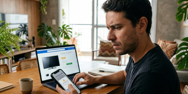 Compra online seguida de cobrança suspeita - Imagem criada por inteligência artificial (Google Flow / Olhar Digital)