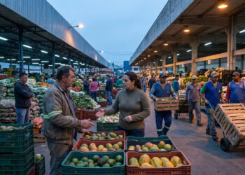 Feirantes do Ceasa dizem que o preço da caixa muda três vezes antes das 6 da manhã, que a última hora tem a fruta mais barata e a pior escolha, e ensinam o horário em que vale a pena ir