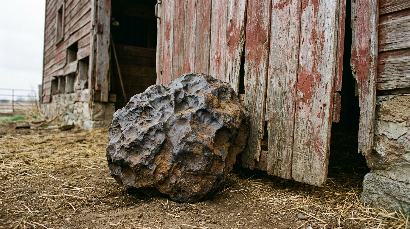 Pedra usada por décadas para segurar porta de celeiro era um meteorito de 10 kg, e ninguém fazia ideia