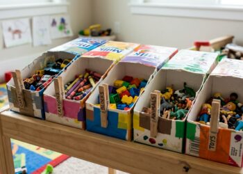 A gambiarra com caixas de leite e prendedores que organiza brinquedos no quarto e custa quase nada