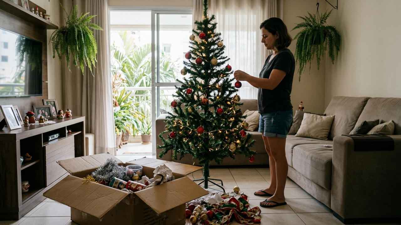Psicólogos explicam: quem monta a árvore de Natal antes de dezembro não está só ansioso, o hábito tem relação com memória afetiva e sensação de controle