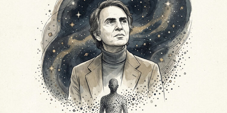 Carl Sagan, “Somos feitos de matéria estelar”, por que a frase coloca a existência humana entre ciência e filosofia