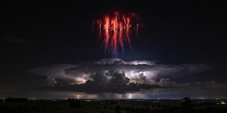 Os “duendes vermelhos” que apareceram mais de 100 vezes no céu do Rio Grande do Sul: o raio que sobe em vez de cair, dura milésimos de segundo e só foi fotografado pela primeira vez em 1989