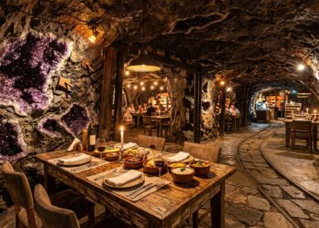 Um dos destinos mais curiosos do Sul do Brasil transformou antigas minas de ametista em restaurante, vinícola, igreja revestida de pedras e roteiro turístico