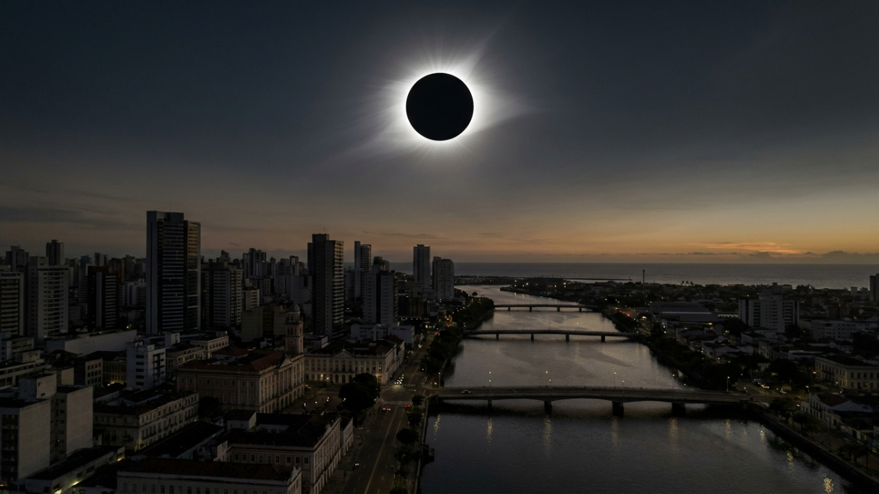 O eclipse solar mais longo do século não será visto do Brasil, mas o país terá seu próprio eclipse total em 2045; veja quais cidades vão ficar no escuro