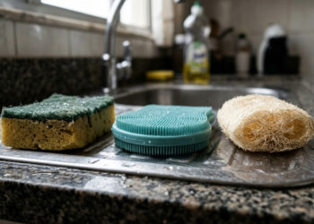 Esponja comum, silicone ou bucha vegetal: estudo revela qual acumulou menos bactérias e por que a resposta surpreende