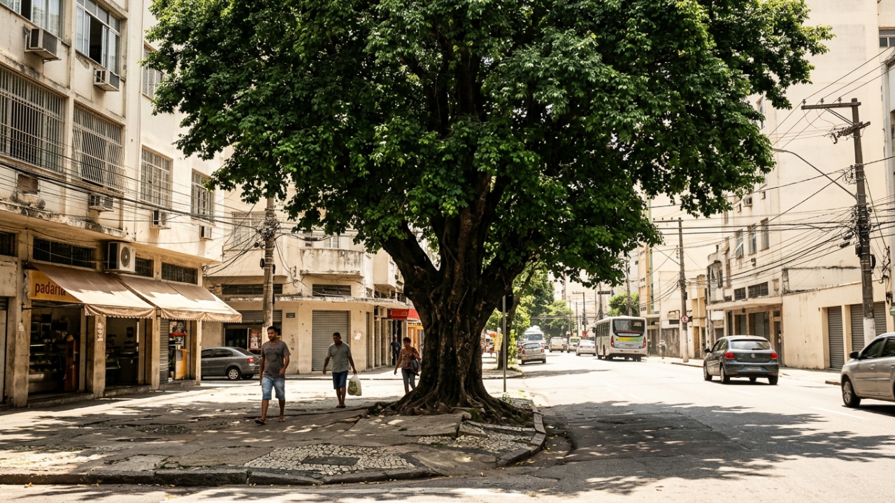 A árvore na calçada que parece apenas deixar a rua mais bonita entra em uma questão muito maior quando a cidade enfrenta dias seguidos de calor extremo