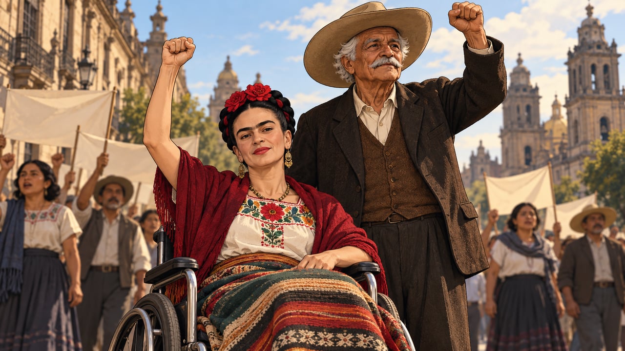 Em 2 de julho de 1954, muito doente, Frida foi a um protesto em cadeira de rodas e morreu onze dias depois