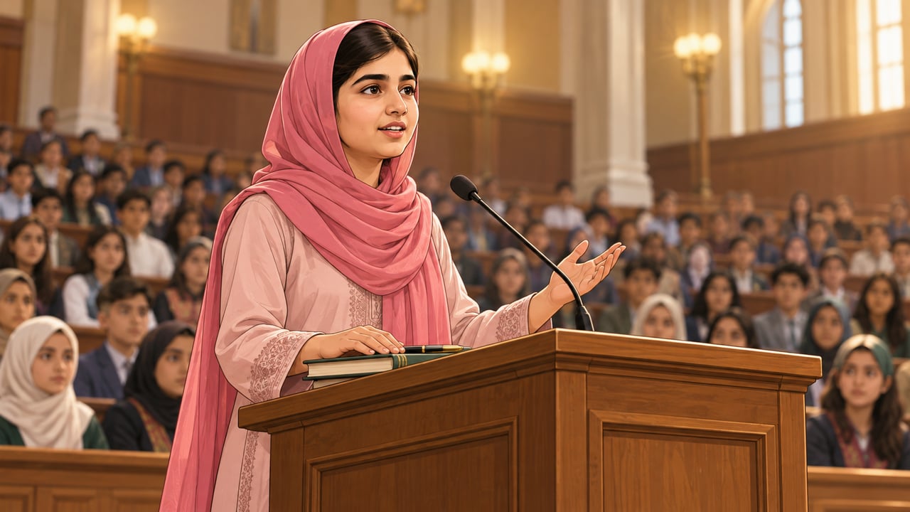 Malala Yousafzai, Nobel da Paz, sobre educação: “Uma criança, um professor, um livro e uma caneta podem mudar o mundo.” A frase de quem quase morreu por querer estudar