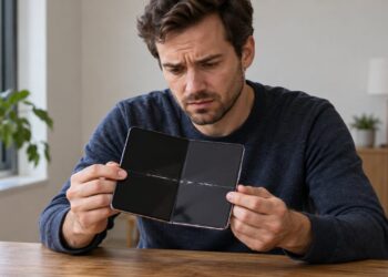 Algumas unidades do iPhone Duo apresentaram trincas horizontais na dobra da tela interna logo nos primeiros dias de uso