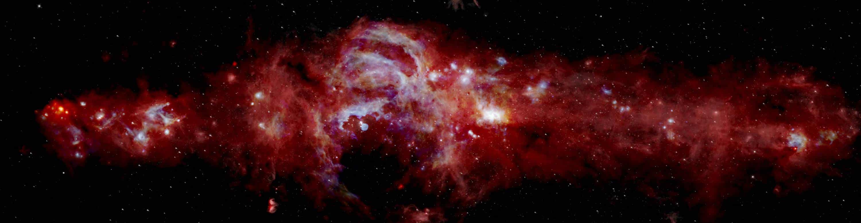 Imagem infravermelha do centro da Via Láctea, feita com o Sofia. Foto: Nasa
