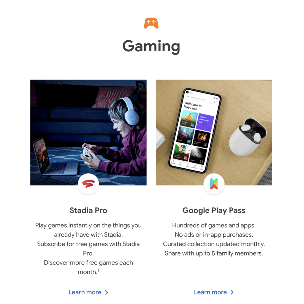 google página assinaturas serviços premium