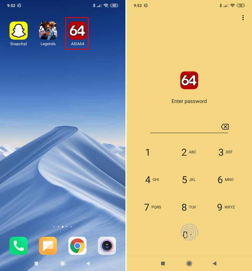 Aplicativo protegido por senha - Android