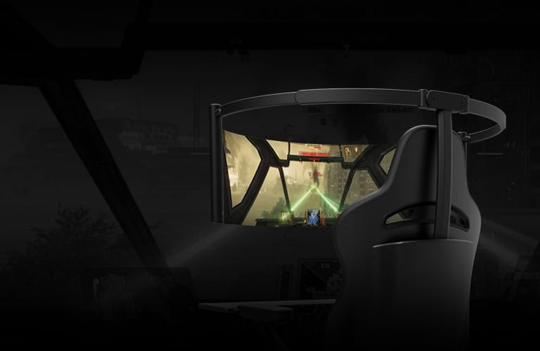 Cadeira gamer da Razer tem tela curva de 60 polegadas
