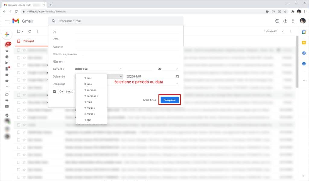 Como liberar espaço no Gmail apagando e-mails antigos