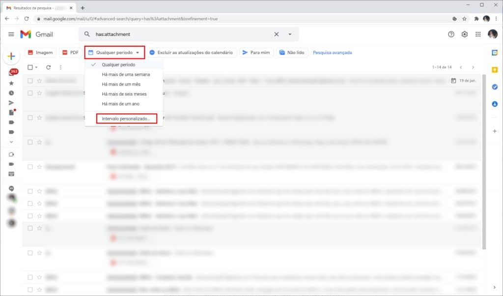 Como liberar espaço no Gmail apagando e-mails antigos 2