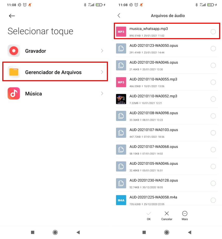 Como colocar uma música para notificações do WhatsApp no Android - Passo 3