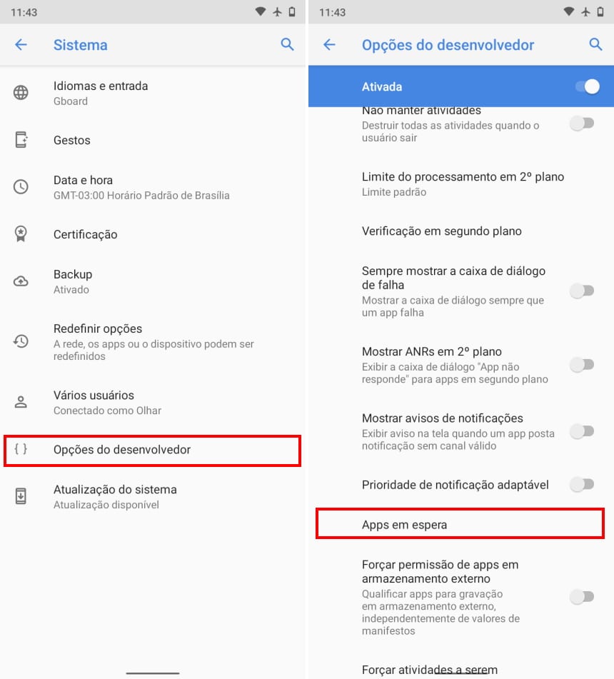 Como definir o nível dos aplicativos em espera no Android - Passo 4