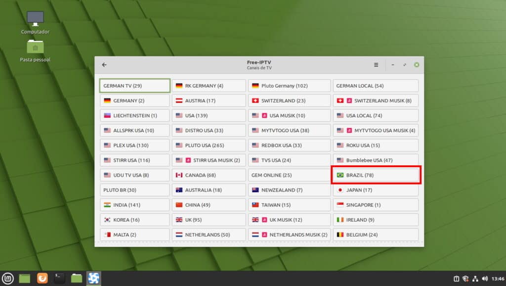 Como assistir a canais de TV aberta no Linux Mint - Passo 4
