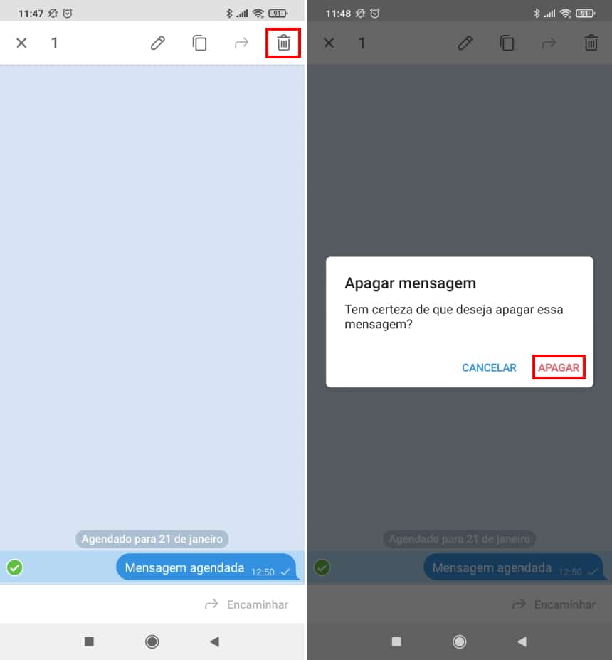 Como agendar o envio de mensagens no Telegram - Passo 5