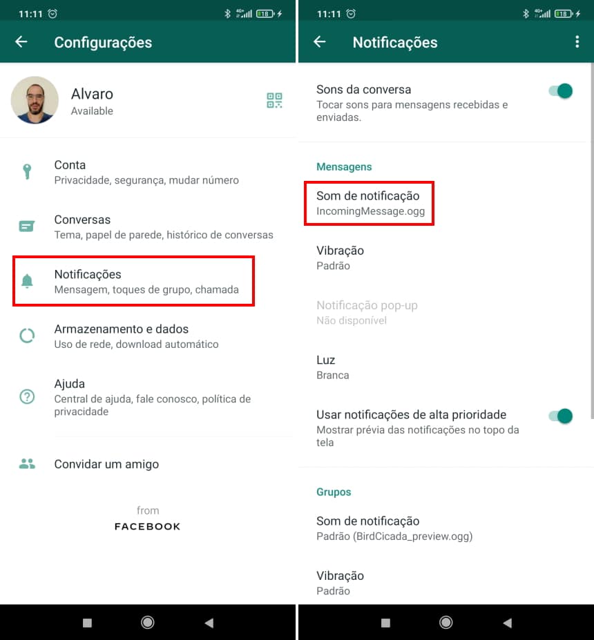 Como colocar uma música para notificações do WhatsApp no Android - Passo 5