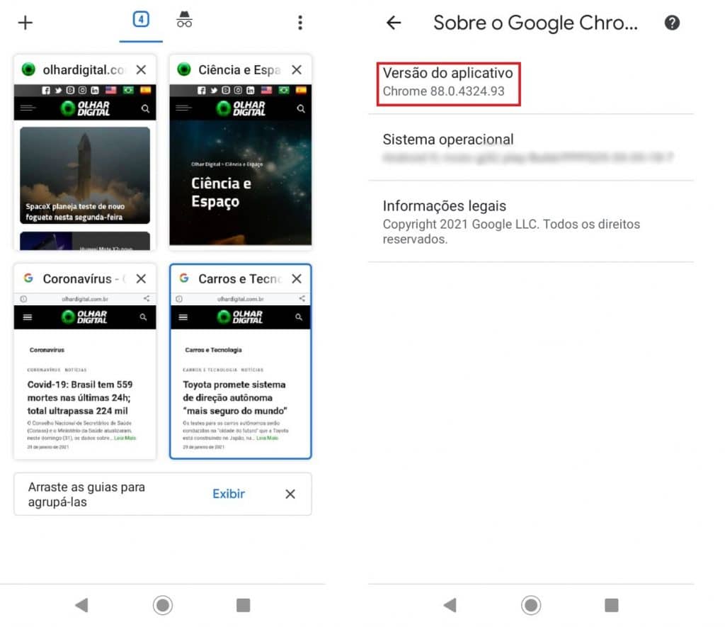 Novo gerenciamento de abas do Google Chrome
