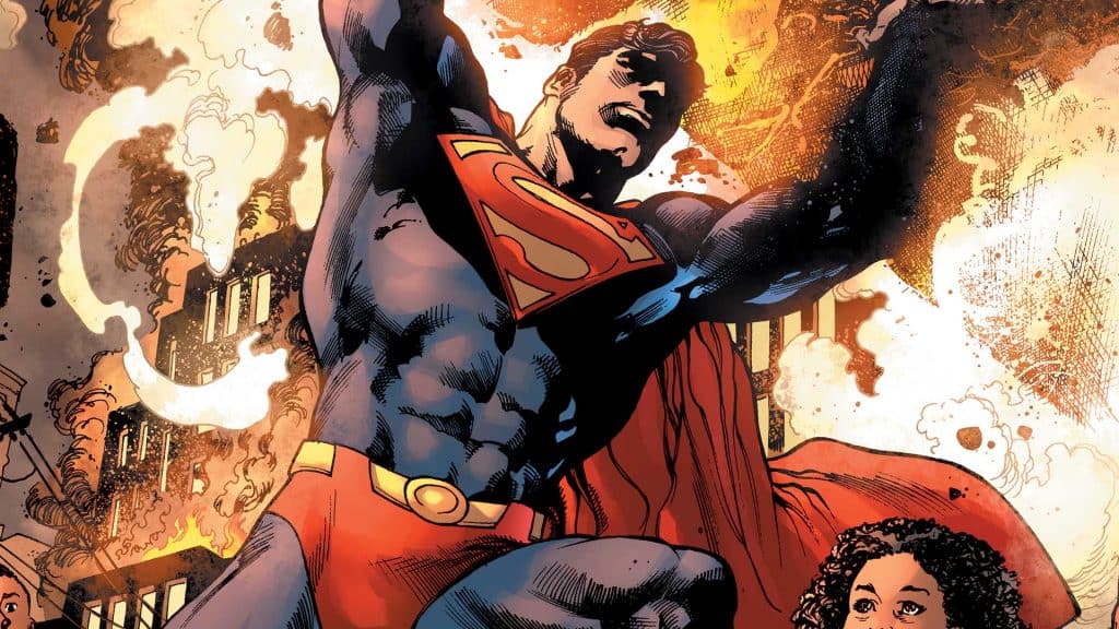 Em parceria firmada entre Spotify, Warner e DC Comics, heróis como Superman, Batman e Mulher-Maravilha devem ganhar podcasts na plataforma de streaming. Na imagem: o Superman levanta uma rocha gigantesca para salvar uma menininha