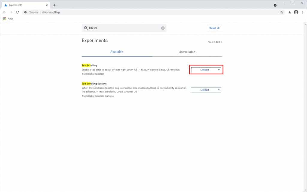 Como ativar o novo modo de exibição do Chrome para as guias abertas - Passo 3
