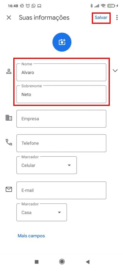 Como mudar o seu nome no Google Meet - Passo 3