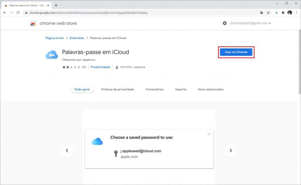 Como usar as senhas do iCloud no Chrome - Passo 7