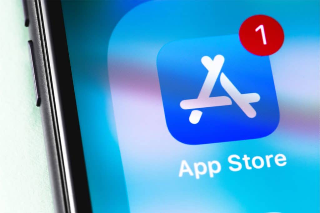 ícone da appstore em um iphone da apple