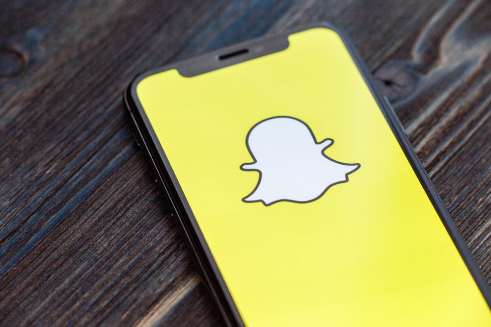 Snapchat logo on iPhone X screen