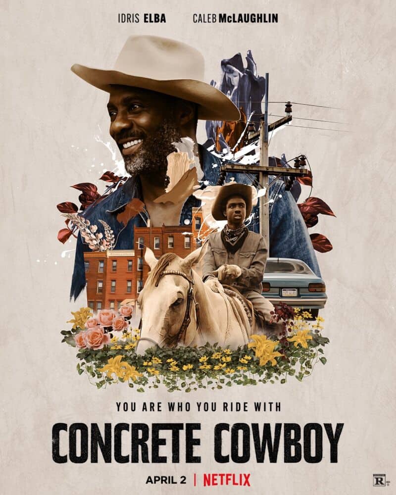 Cartaz promocional de 'Concrete Cowboy' ('Alma de Cowboy', no Brasil), novo filme da Netflix. Imagem: Netflix/Divulgação