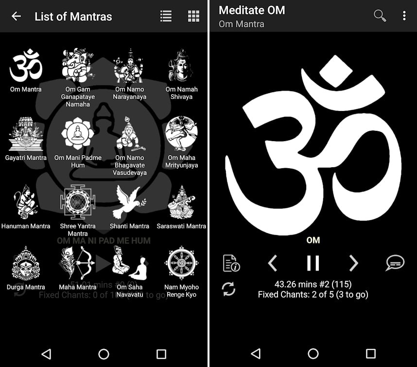 Screenshots do app Ferramenta Meditação Momento