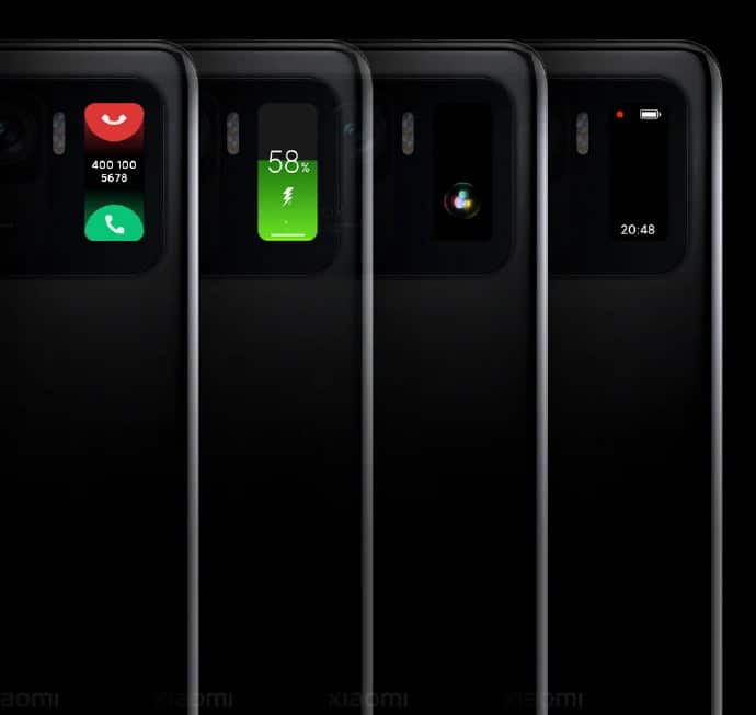 Exemplos de uso da tela traseira do Mi 11 Ultra
