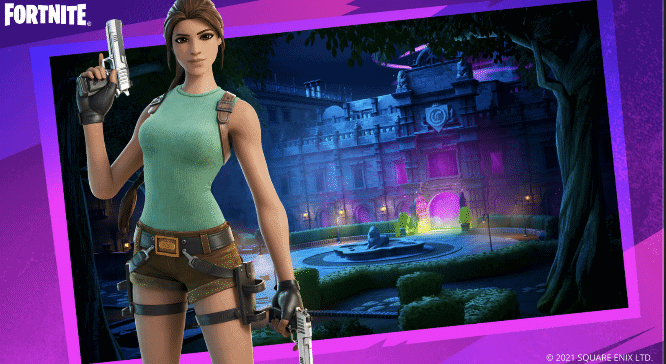 Mansão de Lara Croft chega ao modo criativo de Fortnite. Imagem: Epic Games/Divulgação