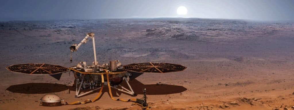 Nave InSight está em Marte desde 2018. Imagem: NASA Insight Ethz/Reprodução