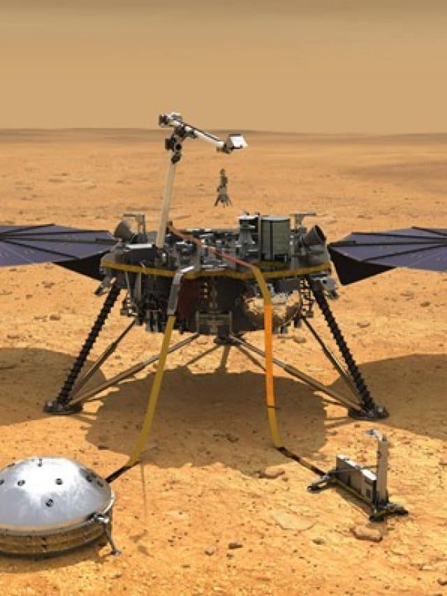 Em solo marciano desde 2018, a InSight analisa as ondas sísmicas do planeta vermelho. Imagem: Nasa/Divulgação